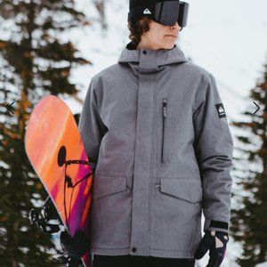 Quiksilver Mission Solid Insulated Grey Snow Ski/Board Jacket Men's Size XL